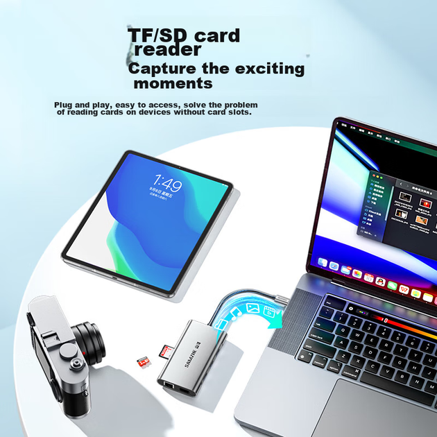 SAMZHE Type-C Expansion Dock — HDMI Gigabit Ethernet Port Adapter VGA Audio 4K Expansion Dock Universal for Huawei Apple Mac Lenovo Thunderbolt 3/4 Laptops TC-DK - Фото 5 SAMZHE Type-C Expansion Dock — HDMI Gigabit Ethernet Port Adapter VGA Audio 4K Expansion Dock Universal for Huawei Apple Mac Lenovo Thunderbolt 3/4 Laptops TC-DK - изображение 5