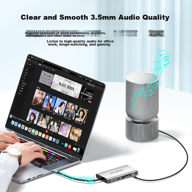 SAMZHE Type-C Expansion Dock — HDMI Gigabit Ethernet Port Adapter VGA Audio 4K Expansion Dock Universal for Huawei Apple Mac Lenovo Thunderbolt 3/4 Laptops TC-DK - Фото 6 SAMZHE Type-C Expansion Dock — HDMI Gigabit Ethernet Port Adapter VGA Audio 4K Expansion Dock Universal for Huawei Apple Mac Lenovo Thunderbolt 3/4 Laptops TC-DK - изображение 6
