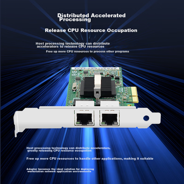 EB-LINK Intel 82571 Chip PCI-E X4 Gigabit Dual-Port Server Network Card, 2 Network Ports, EXPI9402PT Machine Vision Industrial Camera - изображение 4