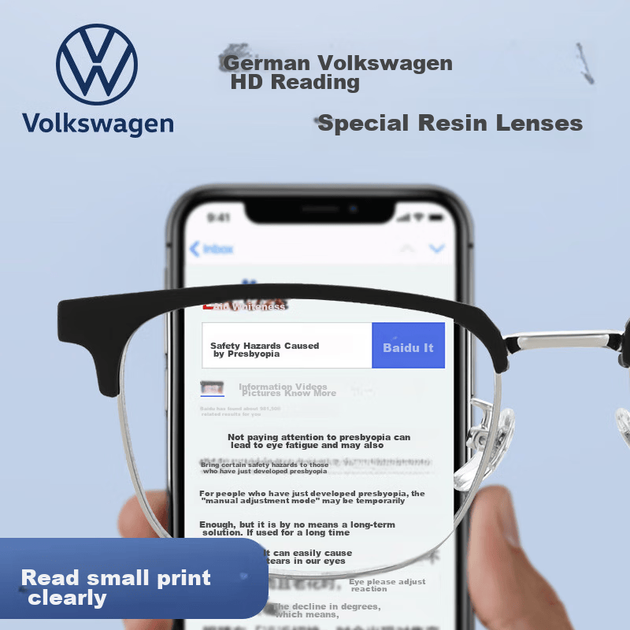 Volkswagen German, Чоловічі окуляри для читання, Бізнес-окуляри високої чіткості з антисинім світлом та пресбіопією, Високоякісний оригінальний продукт W607-20 градусів - Фото 7 Volkswagen German, Чоловічі окуляри для читання, Бізнес-окуляри високої чіткості з антисинім світлом та пресбіопією, Високоякісний оригінальний продукт W607-20 градусів - изображение 7