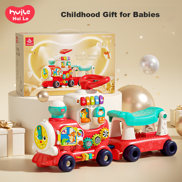 Поезд игрушечный HUILE TOYS, для 1-3 лет, ходунки - изображение 5
