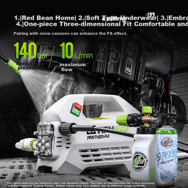 Автомойка высокого давления LUTIAN Snow Leopard PRO для домашнего использования, индукционная мойка мощностью 1800 Вт, водяной пистолет, водяной насос, инструмент для мойки автомобиля. - Фото 4 Автомойка высокого давления LUTIAN Snow Leopard PRO для домашнего использования, индукционная мойка мощностью 1800 Вт, водяной пистолет, водяной насос, инструмент для мойки автомобиля. - изображение 4