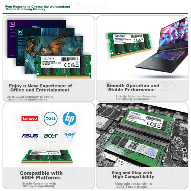 Оперативная память ADATA 8 ГБ DDR4 2666 для ноутбука Wanziqianhong - изображение 2