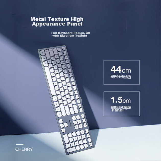 Беспроводная клавиатура и мышь CHERRY DW9100, Bluetooth, двухрежимная клавиатура и мышь, компьютерная клавиатура, офисное и деловое использование, ультратонкая клавиатура SX с ножничным механизмом, перезаряжаемая, черная модель. - изображение 7