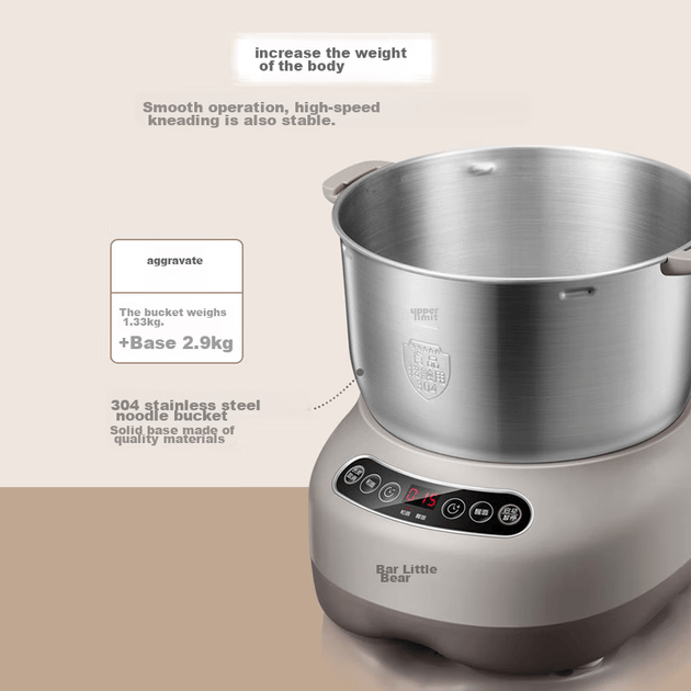 Тестомесильная машина Bear And Dough Mixer, полностью автоматическая бытовая тестомесильная машина, тестомесильная машина большой вместимости, машина для смешивания и замешивания муки, стационарный миксер, HMJ-A70C1, 7 л. - изображение 6
