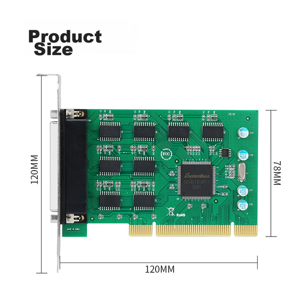 Плата MOGE PCI промышленная для 8-портового RS232, с кабелями, MC1368 - Фото 6 Плата MOGE PCI промышленная для 8-портового RS232, с кабелями, MC1368 - изображение 6