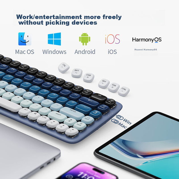 Клавиатура беспроводная Ugreen Fun+ механическая низкопрофильная Bluetooth/USB - изображение 6