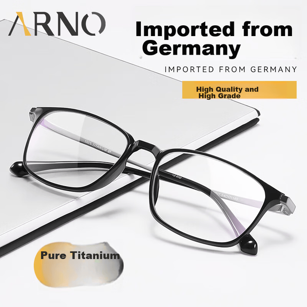 Очки для чтения ARNO FOCUS ON YOUR EYES для мужчин, с высокой четкостью изображения, защитой от синего света, импортной титановой оправой, сверхлегкие и гибкие, для коррекции пресбиопии, модель A1017Q, угол обзора 300 градусов. - изображение 6