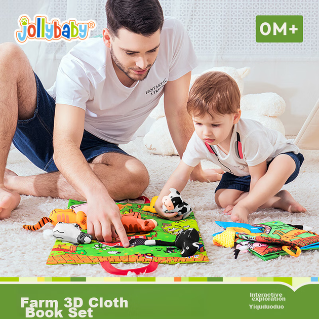 Игрушка для раннего развития Jollybaby 0-1 Year Old Baby 0-1 Year Old Touch And Feel 3D Cloth Book Gift Box, Farm 3D Cloth Book Gift Box - Фото 2 Игрушка для раннего развития Jollybaby 0-1 Year Old Baby 0-1 Year Old Touch And Feel 3D Cloth Book Gift Box, Farm 3D Cloth Book Gift Box - изображение 2