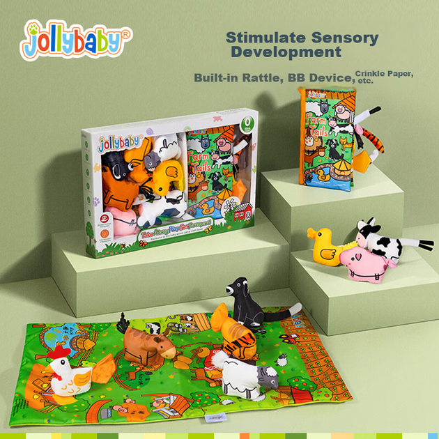 Игрушка для раннего развития Jollybaby 0-1 Year Old Baby 0-1 Year Old Touch And Feel 3D Cloth Book Gift Box, Farm 3D Cloth Book Gift Box - Фото 3 Игрушка для раннего развития Jollybaby 0-1 Year Old Baby 0-1 Year Old Touch And Feel 3D Cloth Book Gift Box, Farm 3D Cloth Book Gift Box - изображение 3