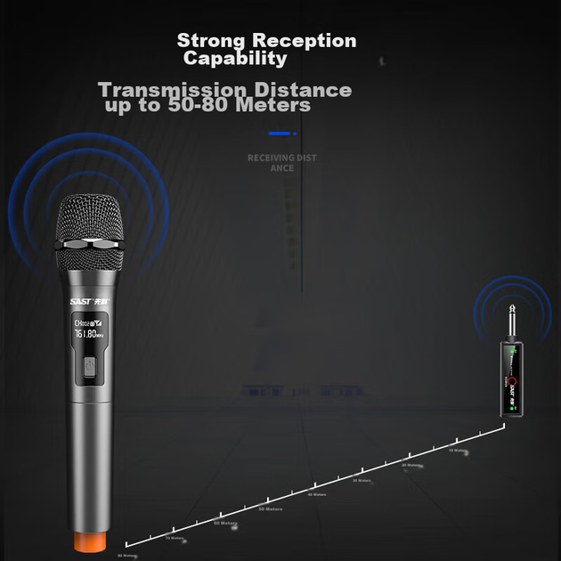 Микрофон SAST OK-64 беспроводной UHF для караоке - Фото 5 Микрофон SAST OK-64 беспроводной UHF для караоке - изображение 5
