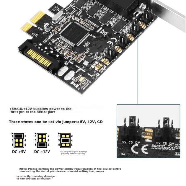 Настольная 4-портовая последовательная карта MOGE, преобразователь PCIe в RS232, карта COM-порта с питанием 5 В/12 В для конкретного банка, MC2340 - изображение 4