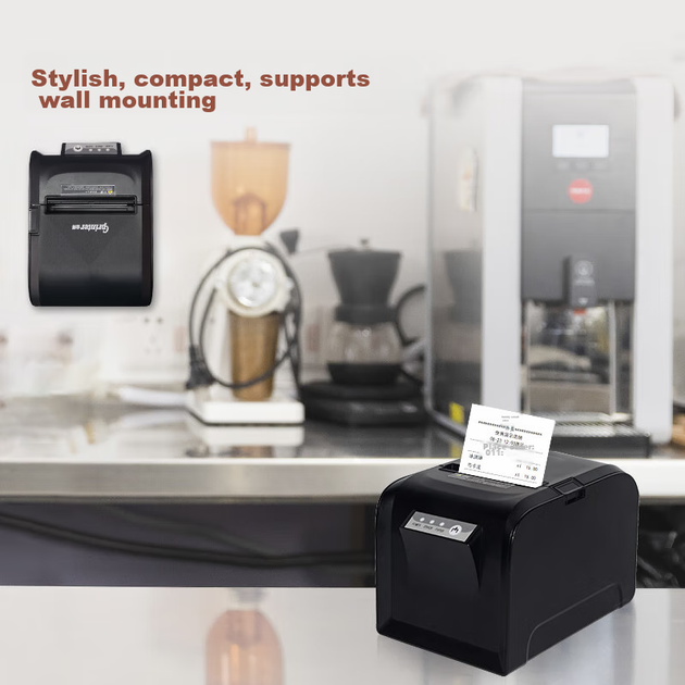 Термопринтер чеків Gprinter GP-D801, 80 мм, USB + мережевий порт + мережа 2.4G, принтер для друку замовлень на рецепції/на кухні, настінний, з автоматичним різанням паперу - изображение 6