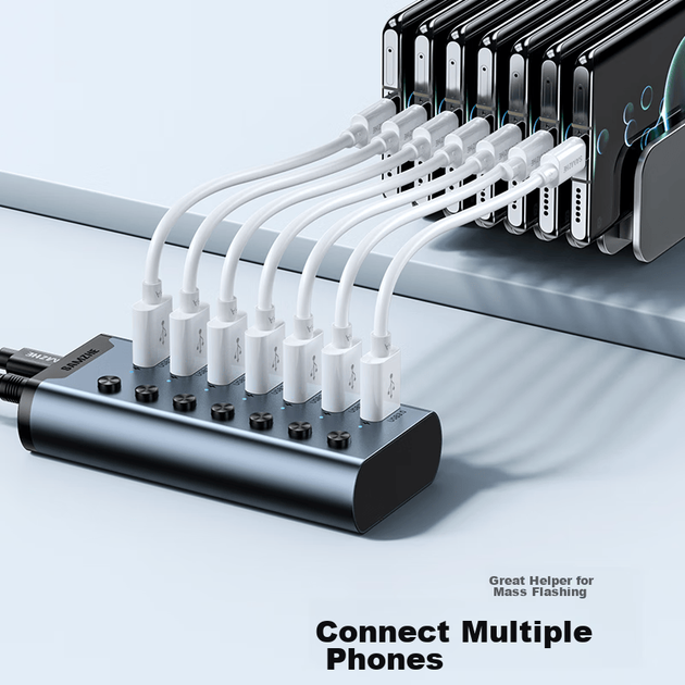 USB-концентратор SAMZHE USB 3.0, высокоскоростная док-станция расширения, концентратор для жесткого диска ноутбука, клавиатуры и мыши, 7-портовый удлинительный кабель для концентратора, 1 метр HB307 - изображение 9