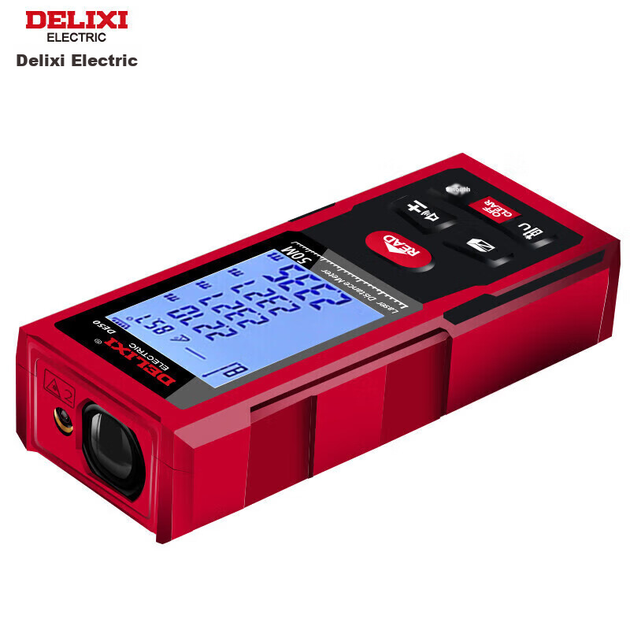 Дальномер DELIXI ELECTRIC, перезаряжаемый, с голосовым управлением, электронный измерительный прибор, бытовая электронная линейка, измеритель помещения, с красной подсветкой, 50 метров. - изображение 4