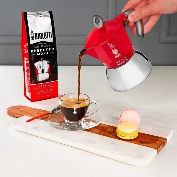 Гейзерная кофеварка Bialei 270 мл Moka Induction Red 6 чашек Store - изображение 5