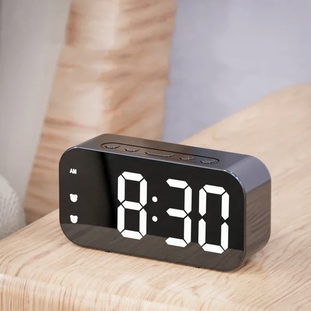 SmartClock Mirror BT — Дзеркальний годинник-колонка з Bluetooth і будильником Z7 Чорний - изображение 3