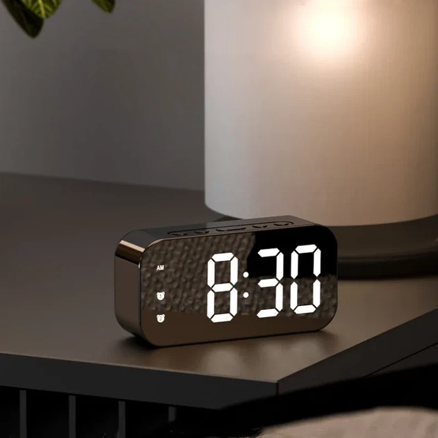 SmartClock Mirror BT — Дзеркальний годинник-колонка з Bluetooth і будильником Z7 Чорний - изображение 4