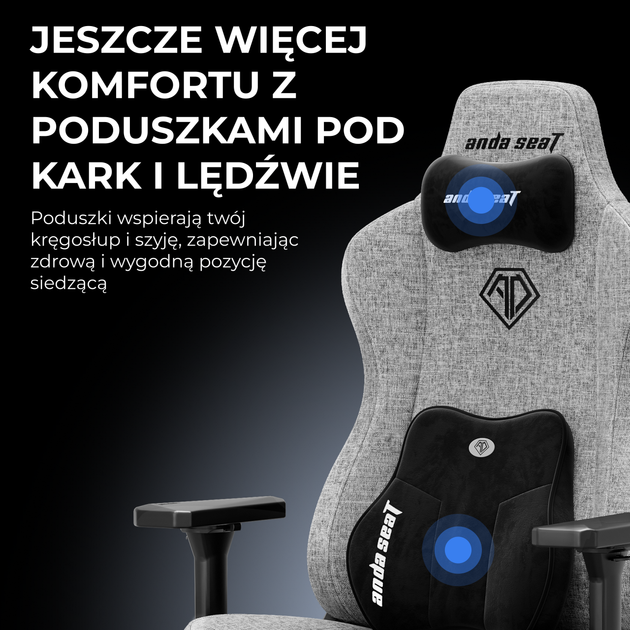 Fotel gamingowy Anda Seat Kaiser 3E XL Light Blue Fabric (AD23YC-XL-09-E-CF-E01) - obraz 12