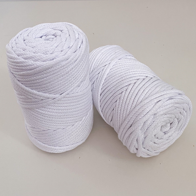 Шнур плетений YarnArt macrame cord 3 мм для макраме білий №751 - изображение 2