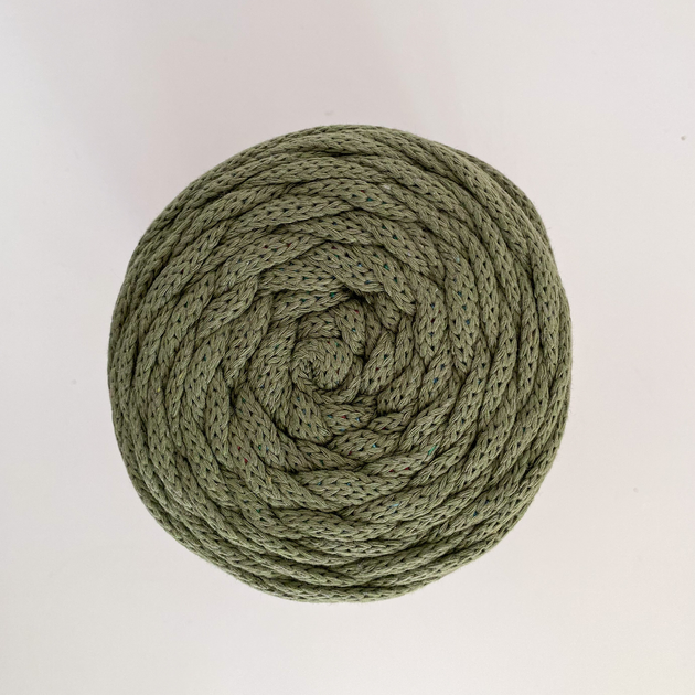 Шнур плетений YarnArt macrame cord 5 мм с сердечником для макраме зелений №787 - зображення 4