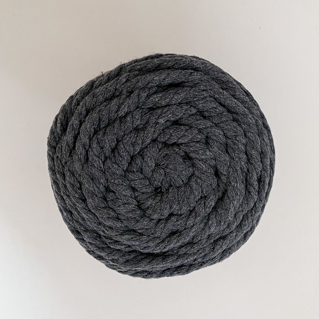 Шнур кручений для макраме YarnArt macrame rope 5мм темно-сірий 500г (№758) - изображение 5