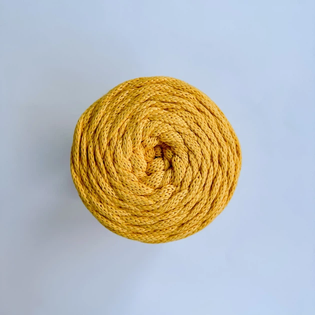 Шнур плетений YarnArt macrame cord 5 мм с сердечником для макраме жовтий (№764) - изображение 5