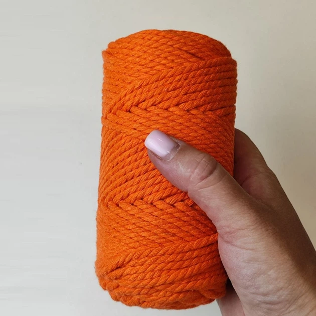 Шнур кручений YarnArt macrame rope 3мм помаранчевий 250г (№800) - изображение 5
