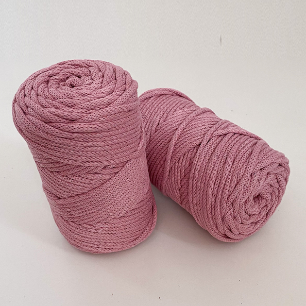 Шнур плетений YarnArt macrame cord рожева пудра 3 мм для макраме (№792) - изображение 2