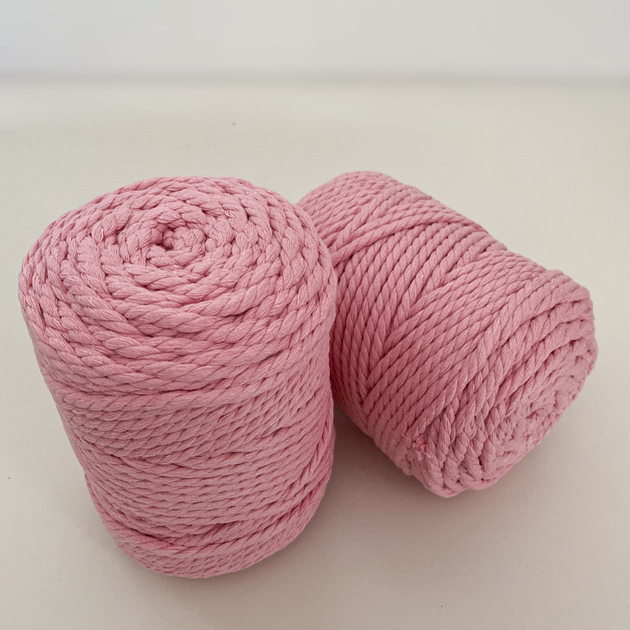 Шнур кручений для макраме YarnArt macrame rope 5мм рожевий 500г (№762) - изображение 2