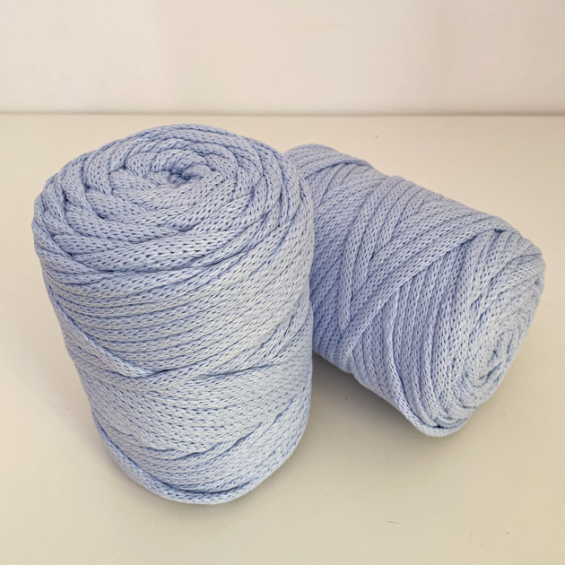 Шнур плетений YarnArt macrame cord 5 мм с сердечником для макраме блакитний (№760) - изображение 2