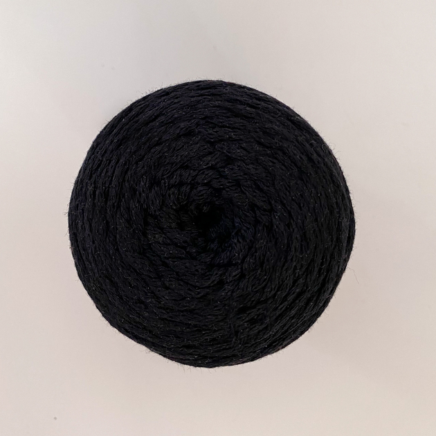 Шнур плетений YarnArt macrame cotton 2мм чорний (№750) - Фото 4 Шнур плетений YarnArt macrame cotton 2мм чорний (№750) - изображение 4