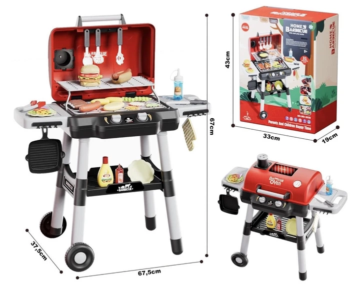 Interaktywny grill barbecue Woopie XL – Kuchnia ogrodowa LED 31 el. (55181) (5906280655181) - obraz 3