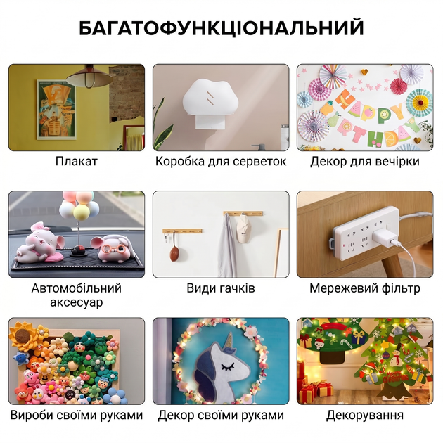 Многоразовая двухсторонняя крепежная лента клейкая Gluit 3 метра Двухсторонний прозрачный Nano tape 2021 - зображення 5