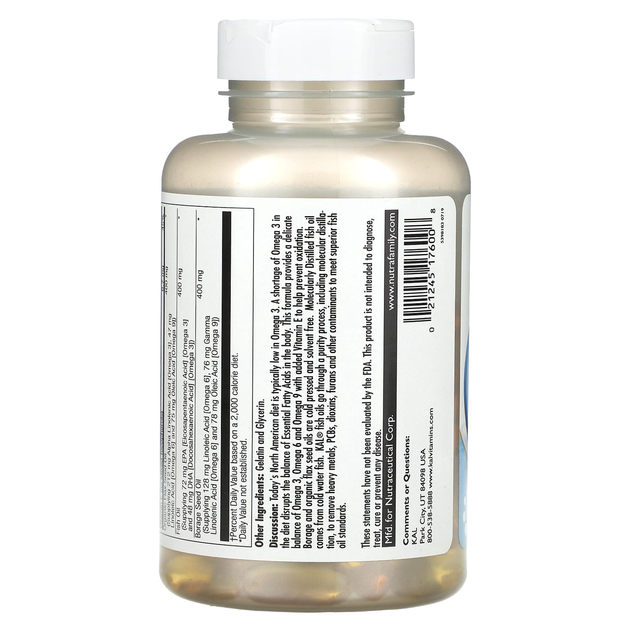 Омега 3-6-9 KAL "Ultra Omega 3-6-9" из бурачника, рыбы и льна (100 гелевых капсул) - изображение 3