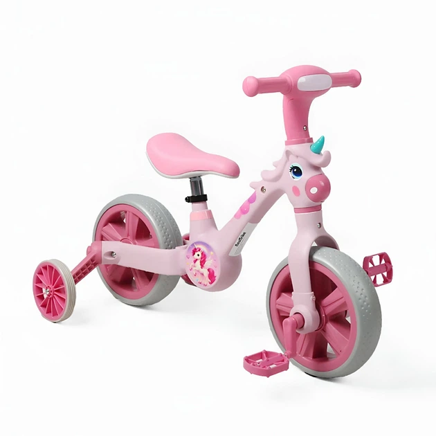 Дитячий велосипед-трансформер 4в1 Best Trike JM-1071-9, колеса EVA, металева рама, педалі, рожевий - Фото 1 Дитячий велосипед-трансформер 4в1 Best Trike JM-1071-9, колеса EVA, металева рама, педалі, рожевий - зображення 1