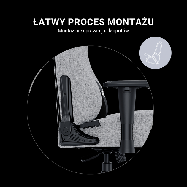 Крісло ігрове Anda Seat Luna Size L Fabric Grey (AD18-44-G-F) - Фото 15 Крісло ігрове Anda Seat Luna Size L Fabric Grey (AD18-44-G-F) - зображення 15