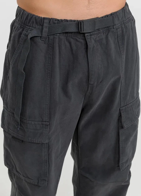 Штаны Карго Baggy с ремнем в поясе темно серые 2XL - Фото 3 Штаны Карго Baggy с ремнем в поясе темно серые 2XL - изображение 3
