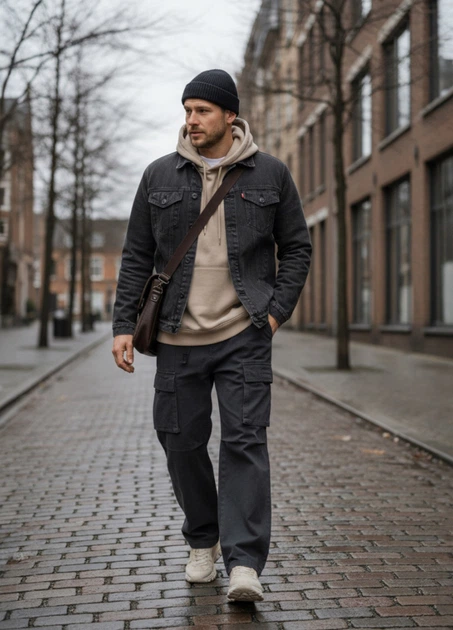 Штаны Карго Baggy с ремнем в поясе темно серые 2XL - Фото 8 Штаны Карго Baggy с ремнем в поясе темно серые 2XL - изображение 8