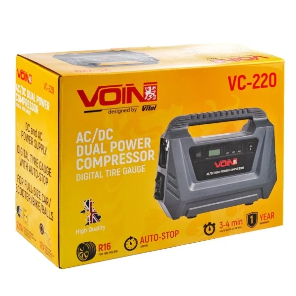 Автокомпресор Voin VC-220 Автостоп 220V 12V 150 psi 25 л (VC-220) - зображення 6