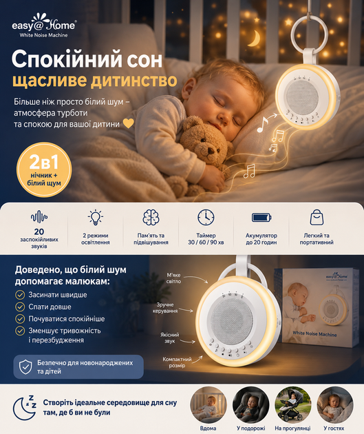 Портативная колонка белого шума для малышей с колыбелью для сна младенцев, детишки звуковая машина в коляску кроватку с ночником - Фото 6 Портативная колонка белого шума для малышей с колыбелью для сна младенцев, детишки звуковая машина в коляску кроватку с ночником - изображение 6
