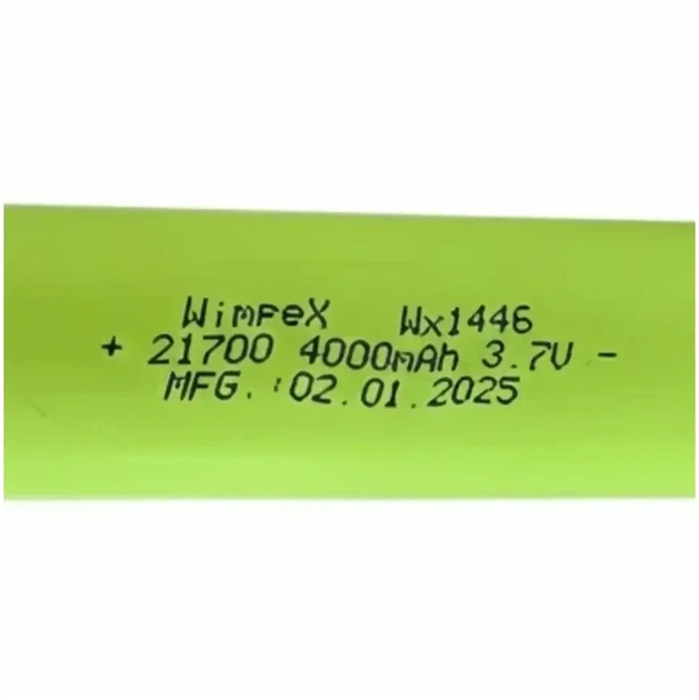 Акумулятор Li-Ion 21700 4000 мАг 3.7 В для електроінструментів та гаджетів WX-1446 зелений - Фото 5 Акумулятор Li-Ion 21700 4000 мАг 3.7 В для електроінструментів та гаджетів WX-1446 зелений - зображення 5