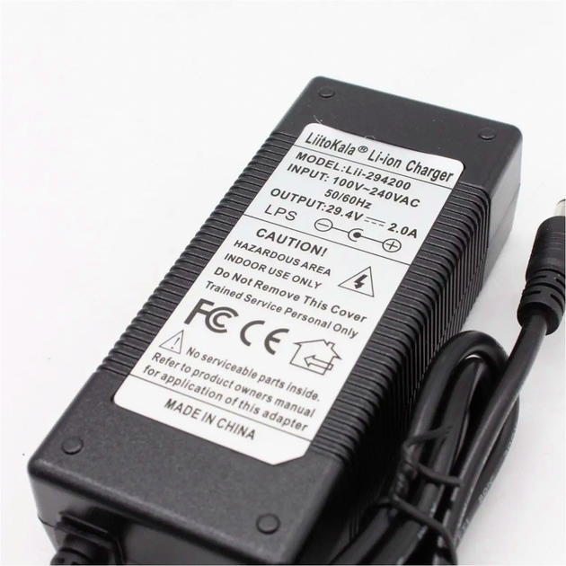 Блок живлення 29.4V 2A роз'єм 5.5х2.1мм для літій-іонних акумуляторів LiitoKala чорний - Фото 3 Блок живлення 29.4V 2A роз'єм 5.5х2.1мм для літій-іонних акумуляторів LiitoKala чорний - зображення 3