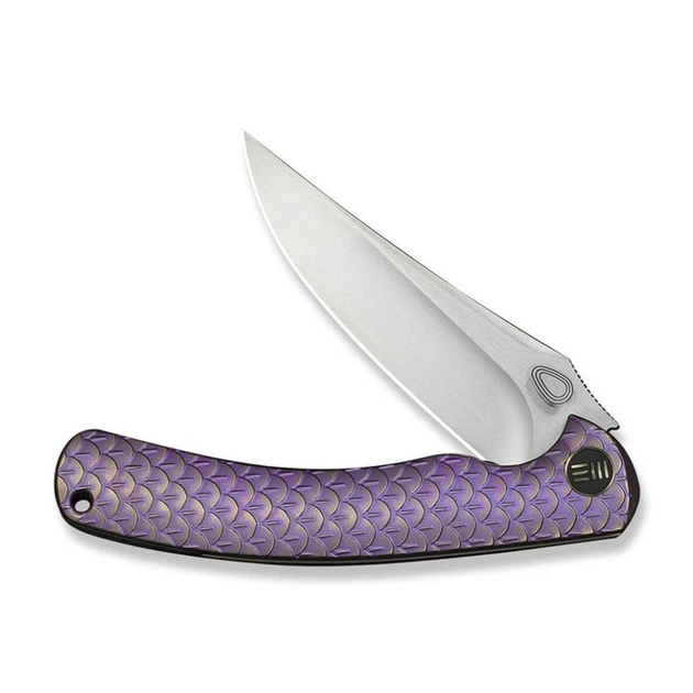 Ніж складаний туристичний Weknife Dracarys, (9.1 см) Böhler M390 / титан 6AL4V фіолетовий/золотий - Фото 4 Ніж складаний туристичний Weknife Dracarys, (9.1 см) Böhler M390 / титан 6AL4V фіолетовий/золотий - зображення 4