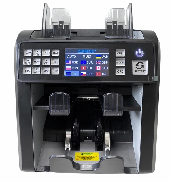 Профессиональный счётчик денег мультивалютный MULTI COUNTER PRO 952A Счётная машинка с функцией сортировки банкнот и проверкой подлинности купюр (детекция) - изображение 3