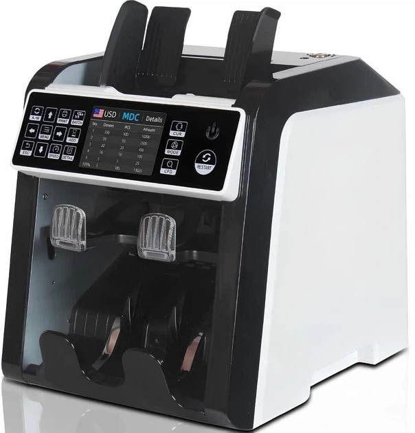 Счётная машинка Bill Counter 950 Dual CIS Черный с двойным CIS-сканером, с MG/UV проверкой купюр, профессиональный сортировщик банкнот - изображение 3