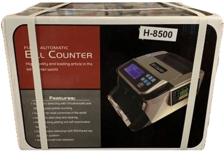 Счетная машинка для купюр Сортировщик Банкнот BILL COUNTER H-8500 UV двойной дисплей с выносным экраном Профессиональный детектор валют С функцией детекции подделок С автоматическим стартом подсчёта - изображение 2
