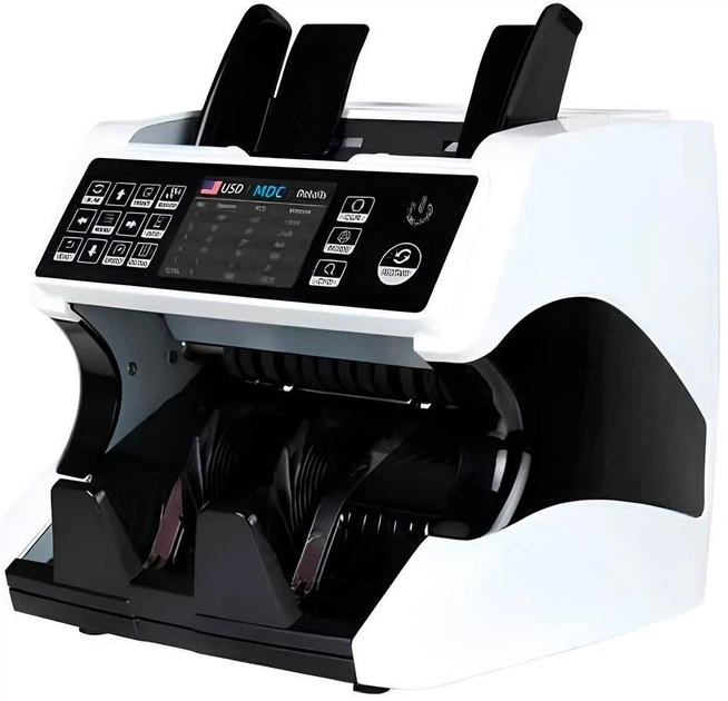 Мультивалютная счётная машинка Bill Counter AL-920 — Профессиональный сортировщик валют и Счётчик банкнот с Распознаванием номинала, Детекцией подлинности купюр UV/MG/IR, Скоростной аппарат для пересчёта наличных - Фото 2 Мультивалютная счётная машинка Bill Counter AL-920 — Профессиональный сортировщик валют и Счётчик банкнот с Распознаванием номинала, Детекцией подлинности купюр UV/MG/IR, Скоростной аппарат для пересчёта наличных - изображение 2