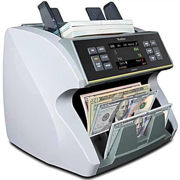 Профессиональный Счётчик банкнот Kolibri KBR-1500 сортировщик купюр с функцией распознаванием номинала и проверкой подлинности UV/MG/IR, с автоматическим стартом подсчёта - Фото 2 Профессиональный Счётчик банкнот Kolibri KBR-1500 сортировщик купюр с функцией распознаванием номинала и проверкой подлинности UV/MG/IR, с автоматическим стартом подсчёта - изображение 2