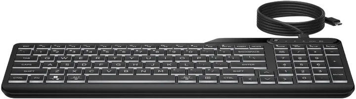 Klawiatura przewodowa HP 405 Multi-Device Backlit Wired Black (7N7C1AA#ABB) - obraz 2
